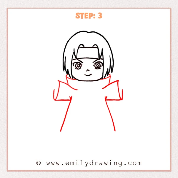 how to draw an itachi uchiha - Step 3